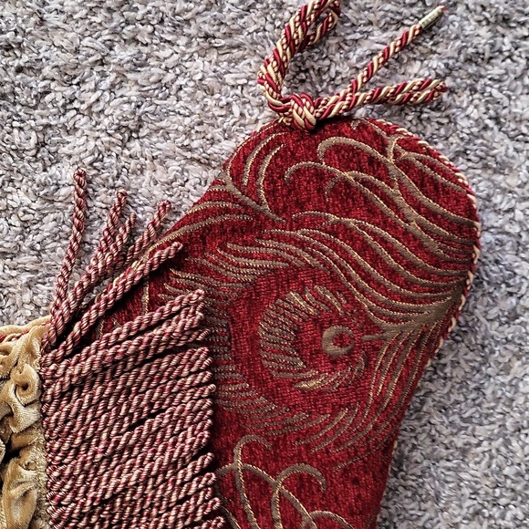 SALE--Elegant Red and Gold Christmas Stocking - Picture 4 of 6